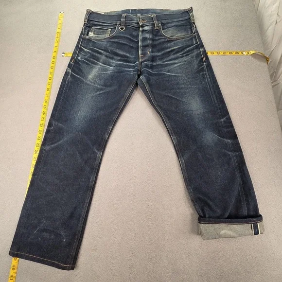 Pike Brothers Jeans Mens Selvedge Blue Roamer Whiskers Honeycomb Fits 36x27 - Picture 1 of 16